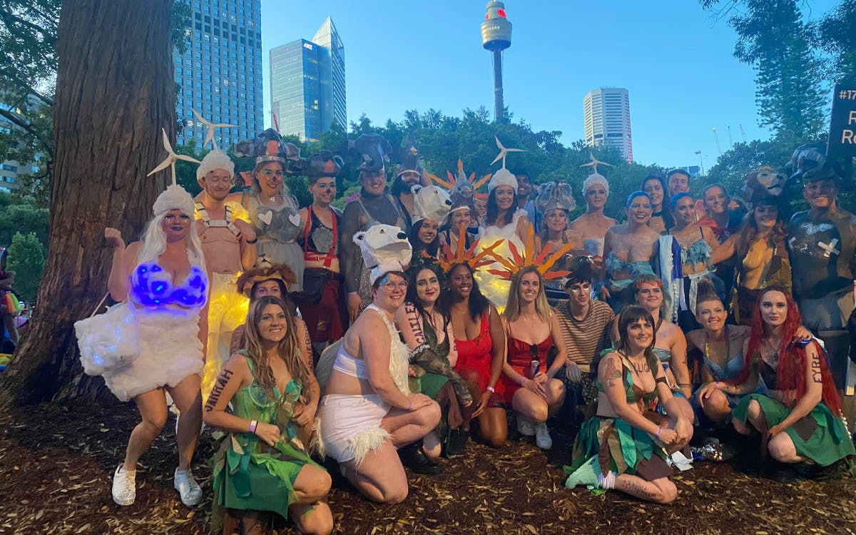 XR Rainbow Rebellion celebrates the natural world at Sydney's LGBTQIA+ pride festival