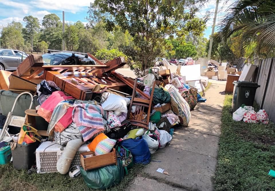 Damaged household belongings after the Brisbane flood