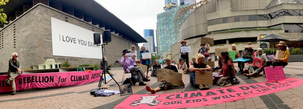 Mothers* Rebellion Circle outside the NGV Melbourne