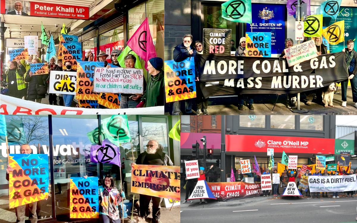 Snap Rallies at Labor MP offices as yet more fossil fuel projects approved