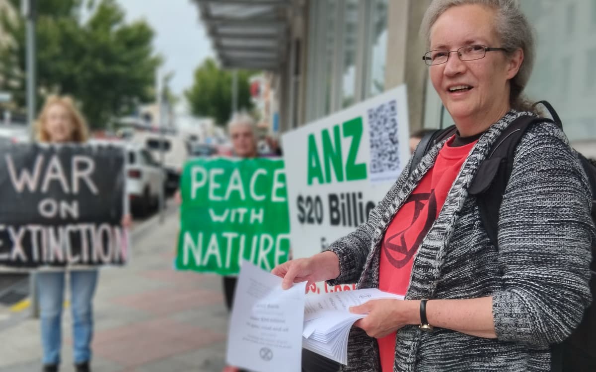 XR Tas Rebels pay a visit to the ANZ Bank