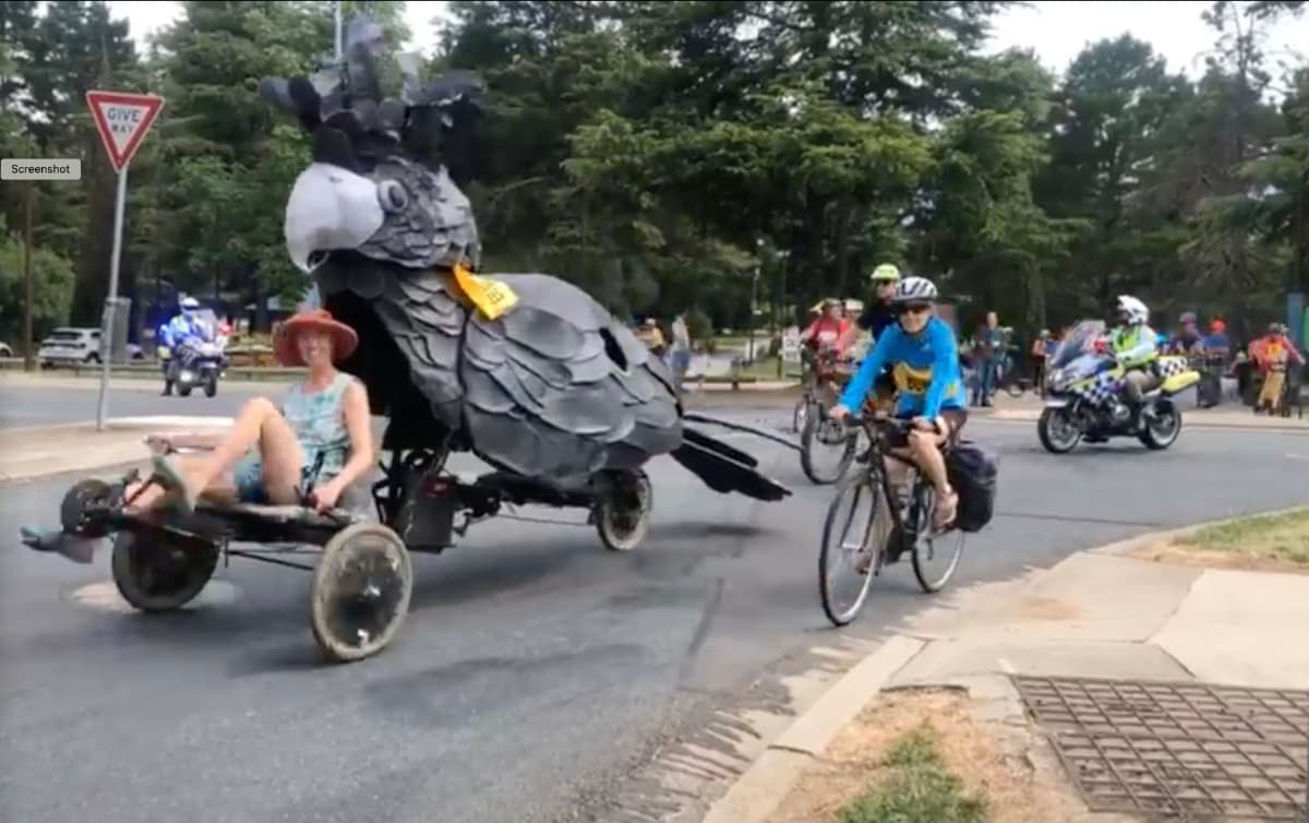 XR bicycle swarm in Canberra