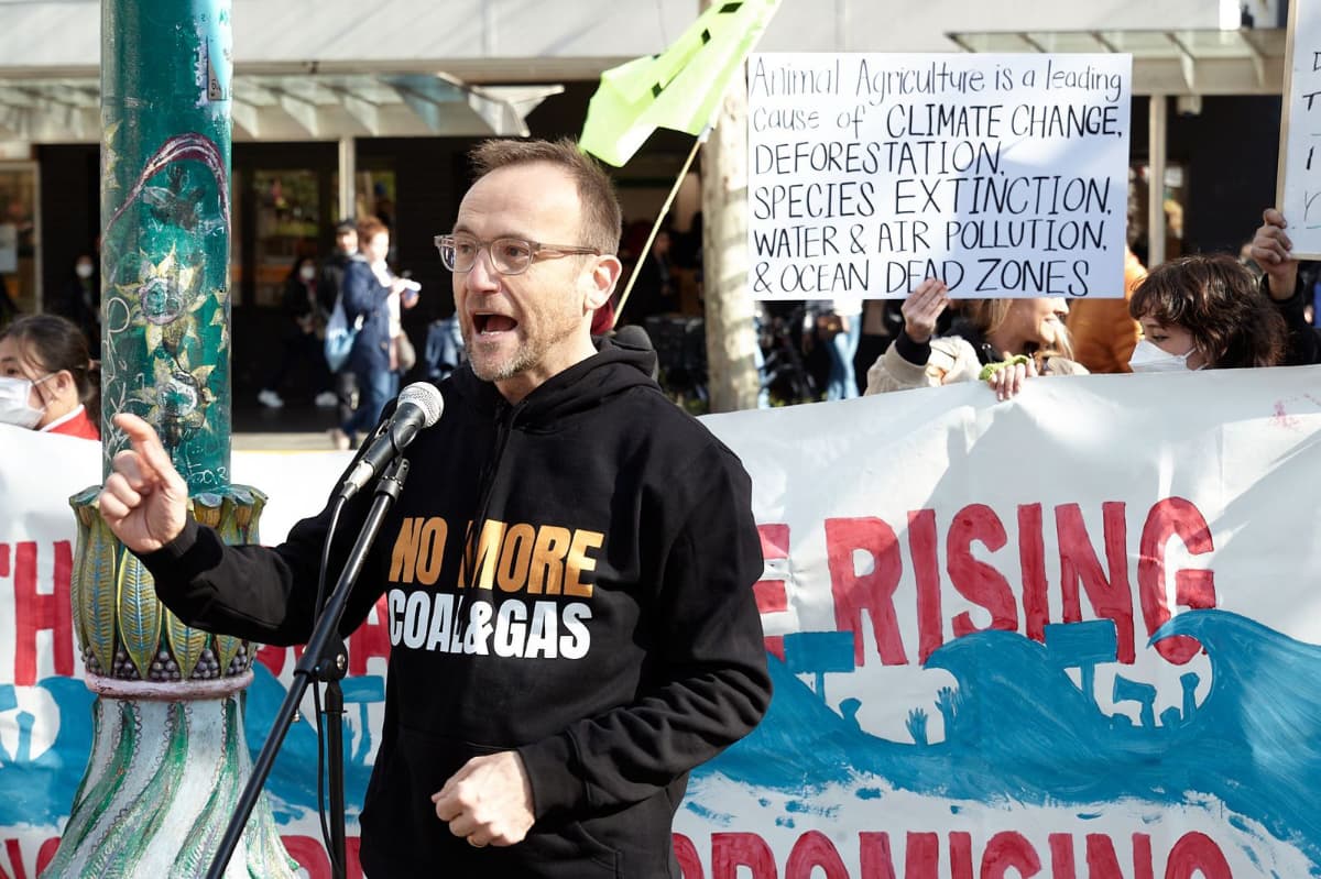 Adam Bandt at the Climate Rally