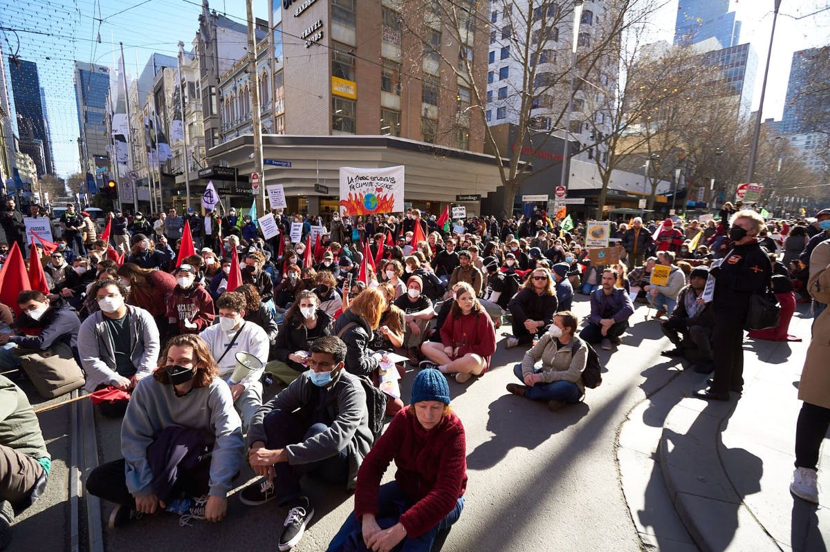Sit-in at the Climate Rally