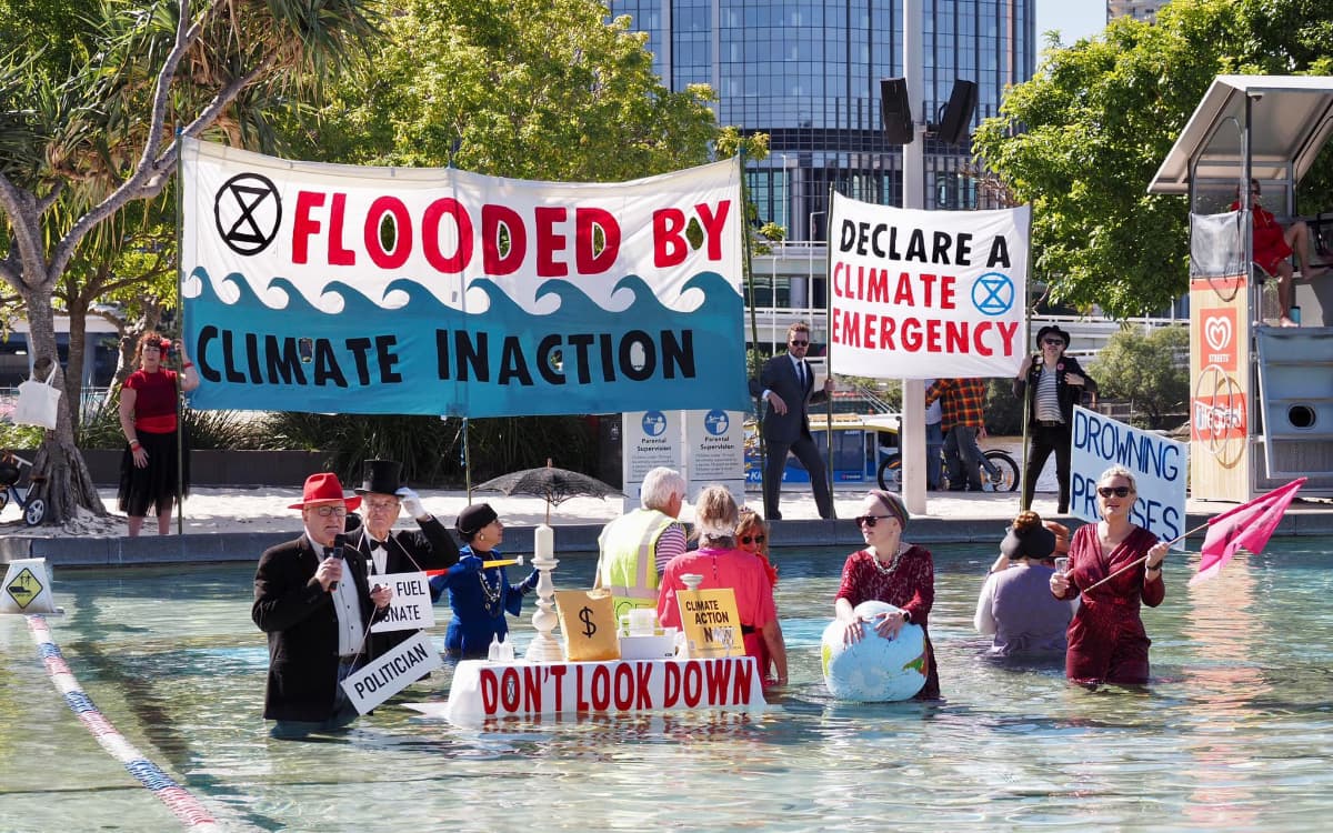 Queensland XR's Fossil Fuel party at Southbank Brisbane/ Meanjin