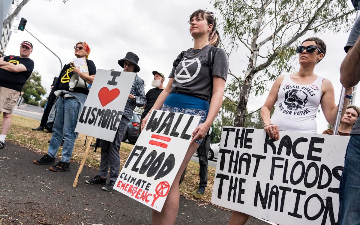 Protest outside the Flemington Racecourse in Victoria