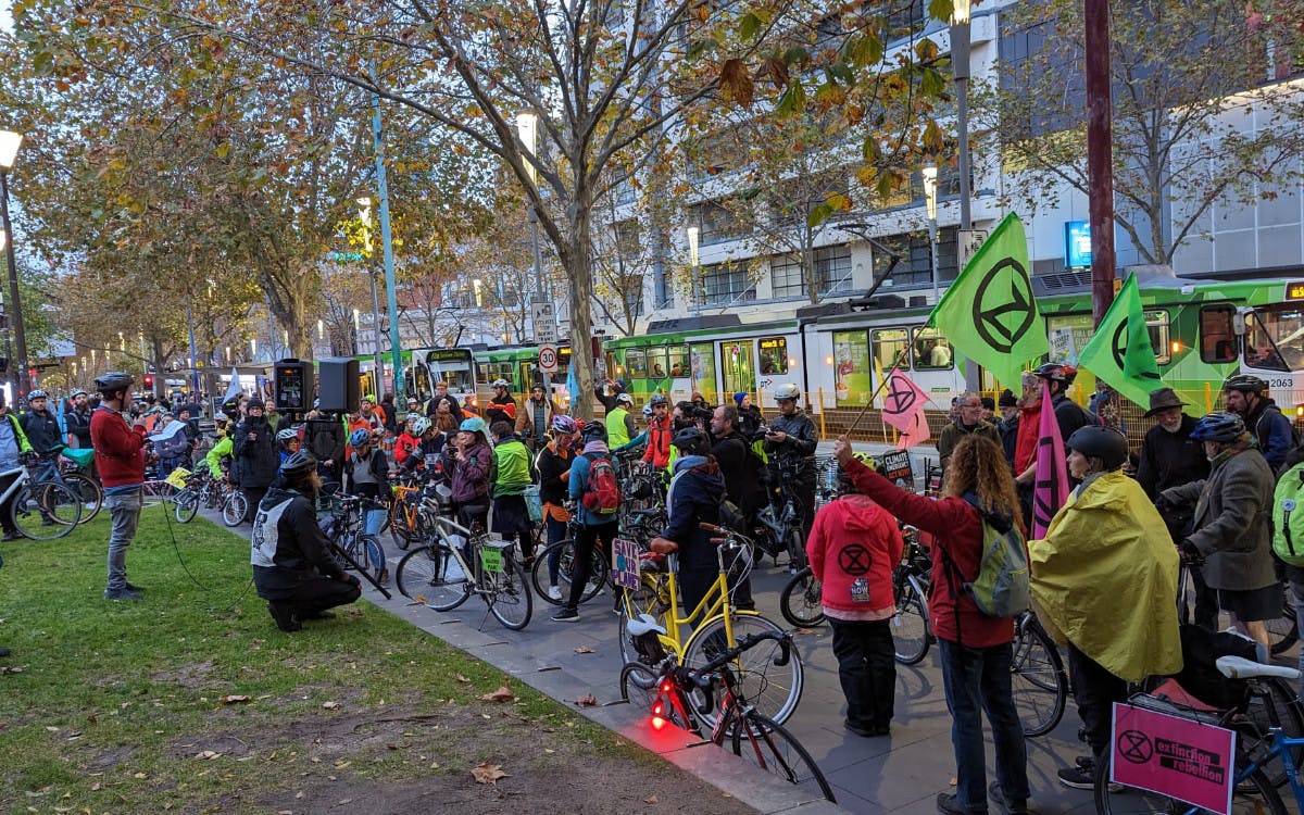 Cyclists gather for the 'Critical Mass bike ride