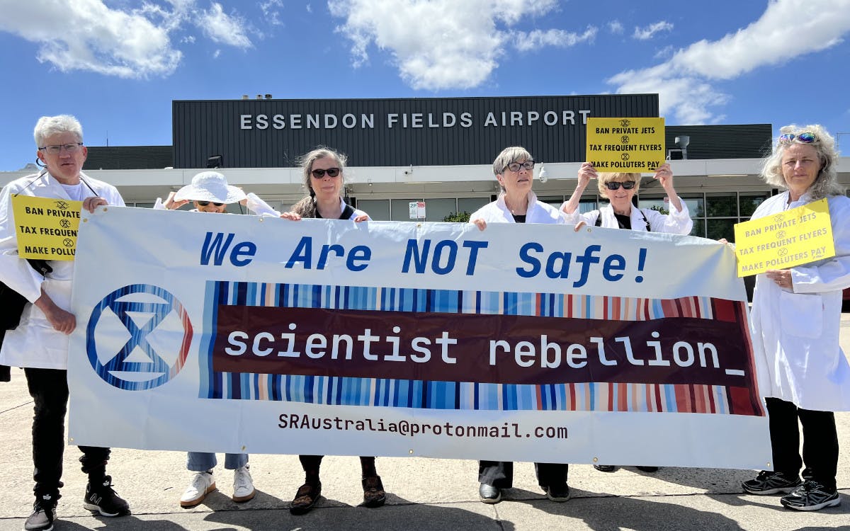 XR Scientist Rebellion joins global day of action against the private jet industry