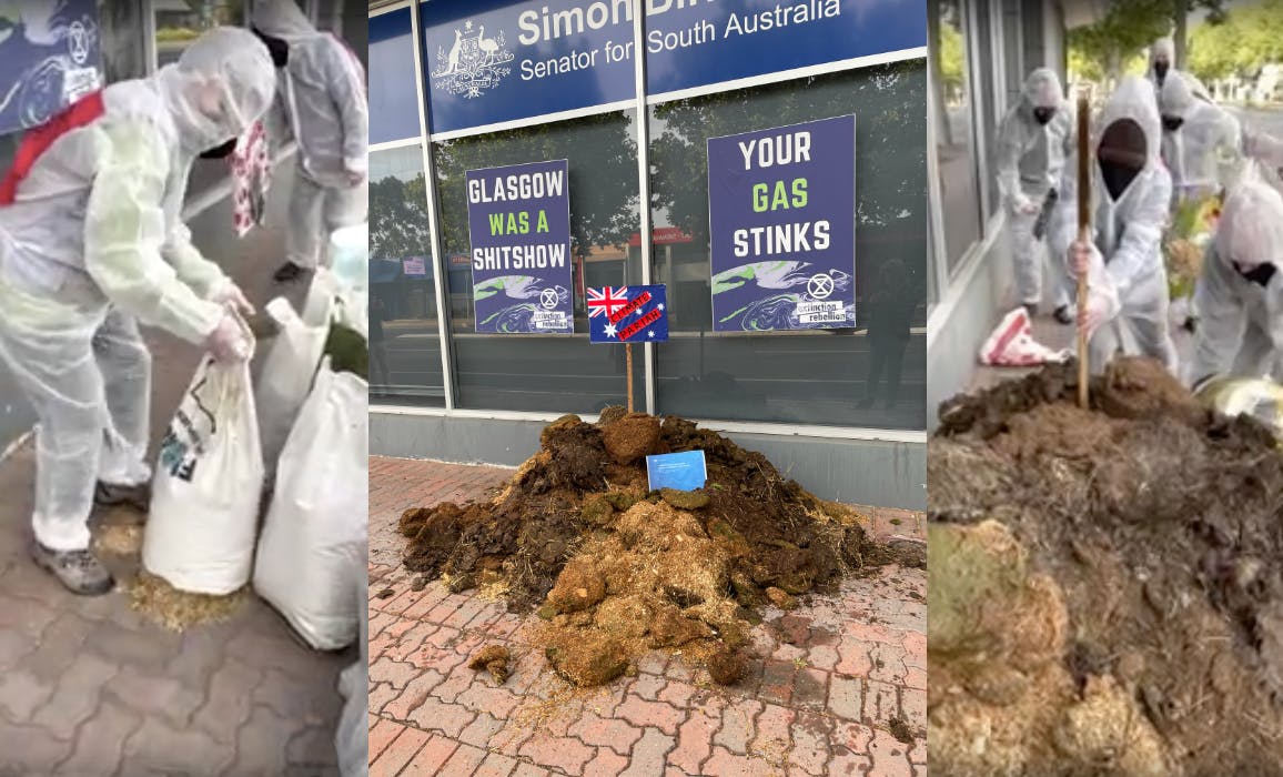 Pile of shit dumped at Federal Finance Minister’s office after failed COP26 summit