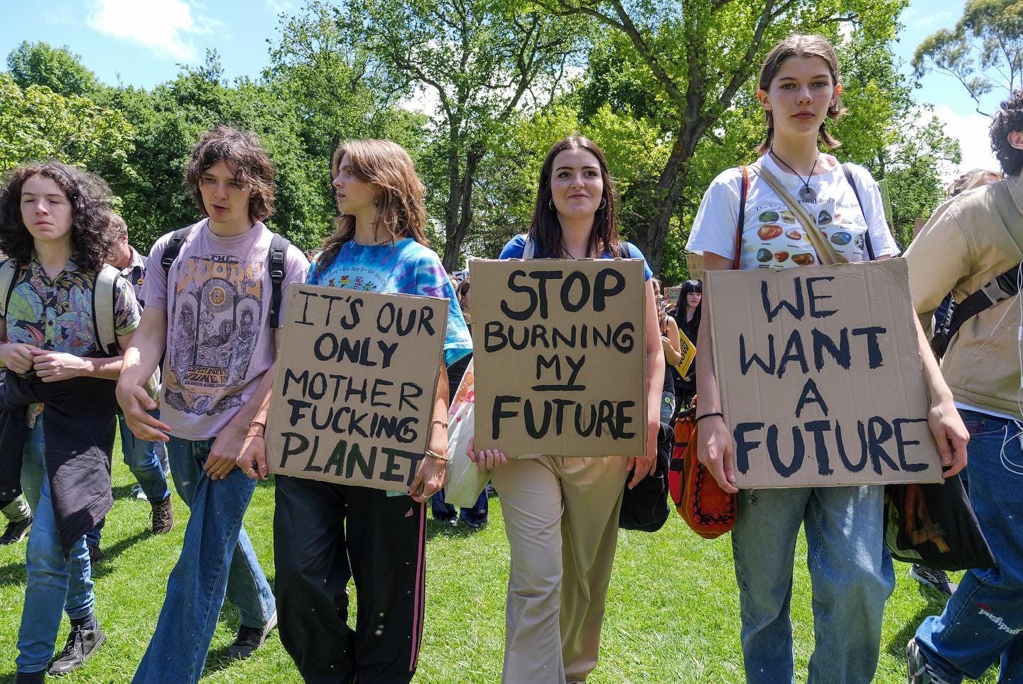 Students with placards