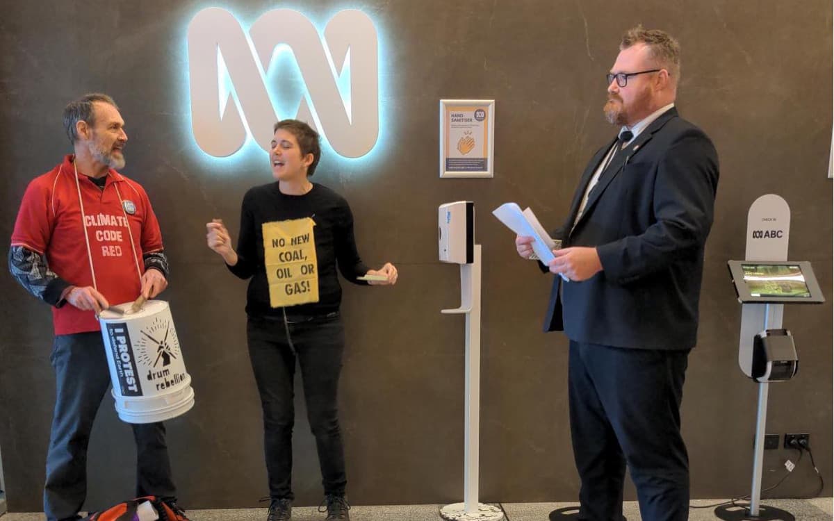 Protest at the ABC premises in Sydney