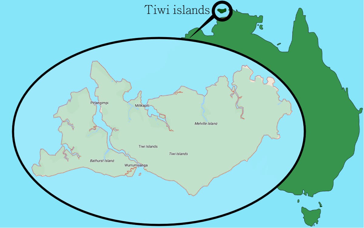 The Tiwi Islands - map