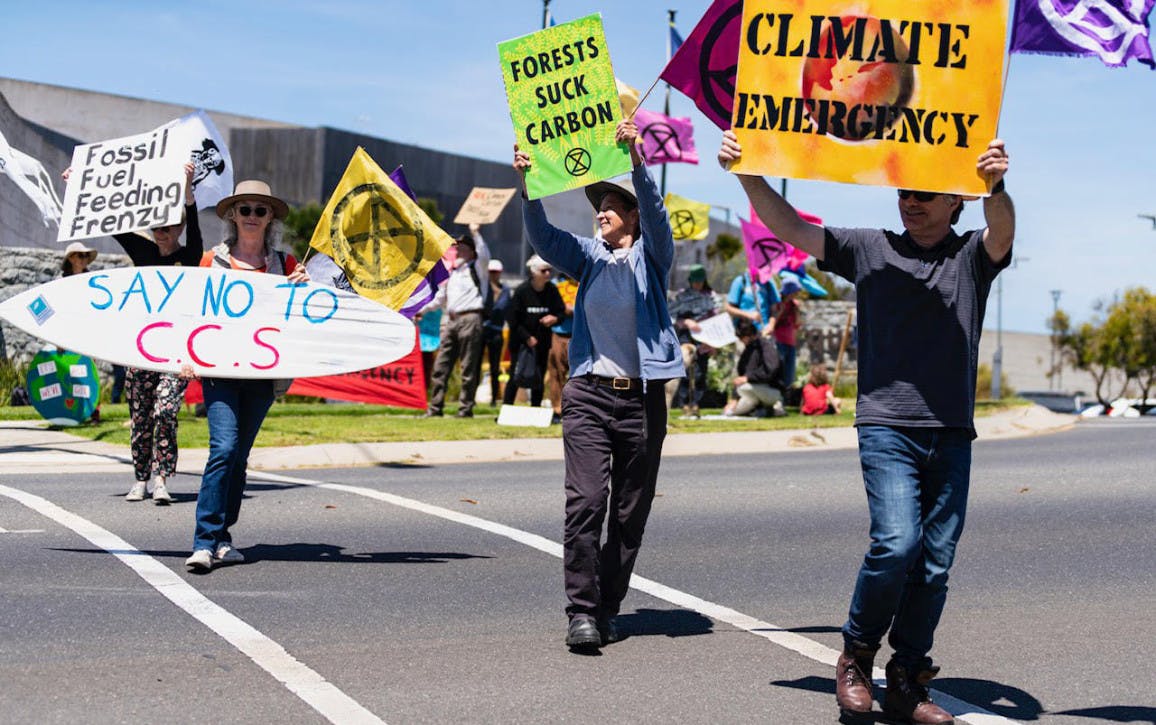 Police Stop Protesters from entering Carbon Capture AGM and Symposium in Torquay
