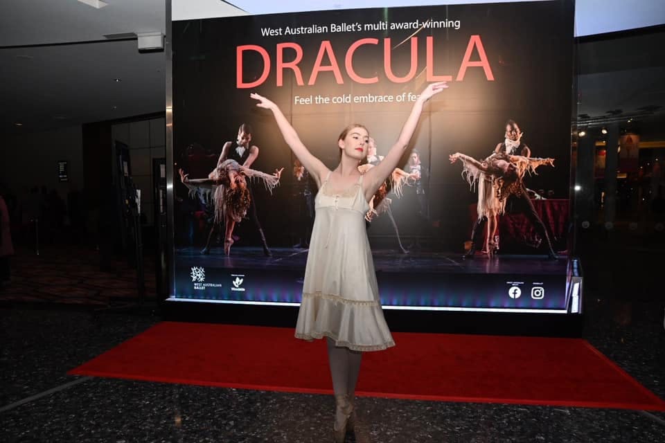A dancer at the open night of Dracula
