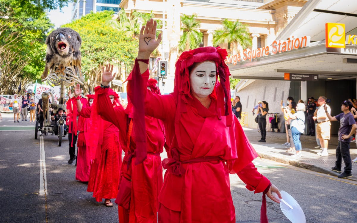 Red Rebels leading the climate protest