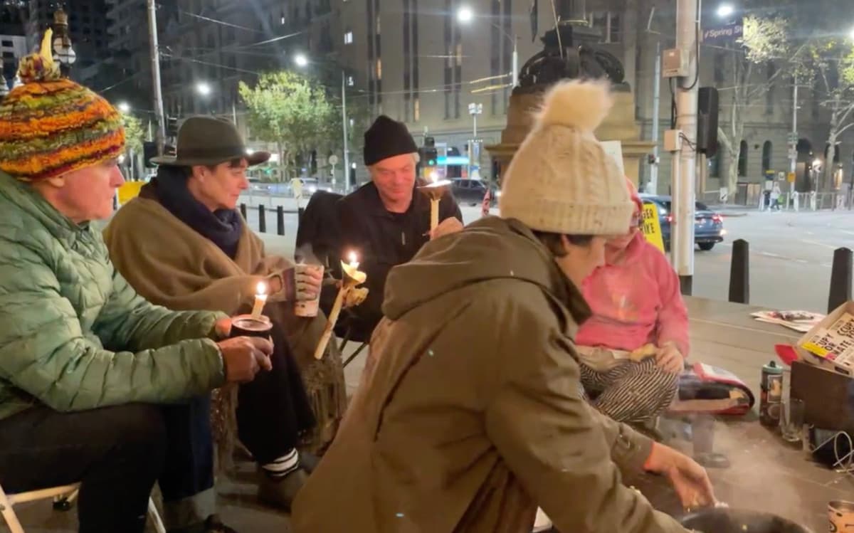 Sharing soup at the end of the hunger strike