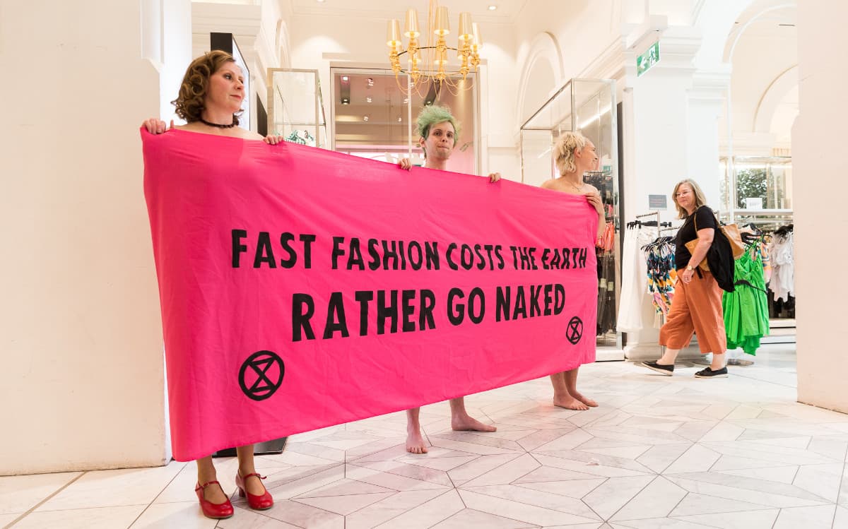 XR Vic Activists in the H&M store in Bourke Street Mall