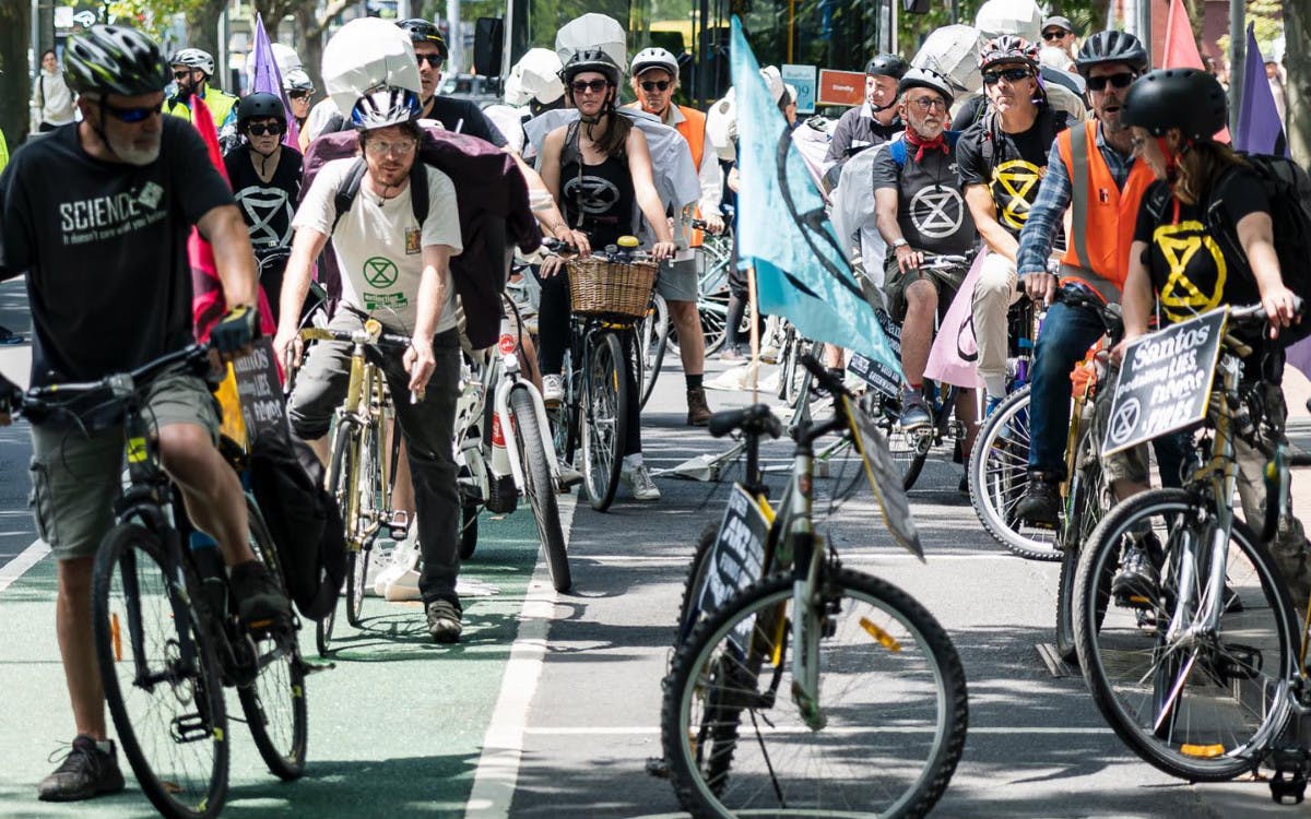 Bike swarm in Melbourne CBD