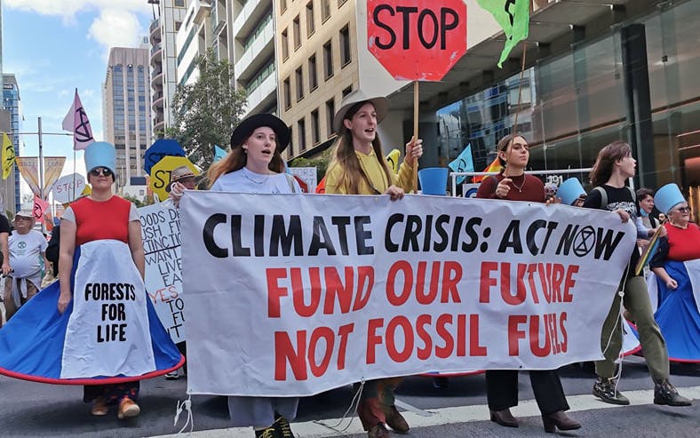 Protesters at the 'Perth Stops for Climate Rally'