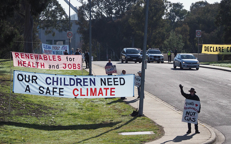 Banners on the road to Parliament House, ACT