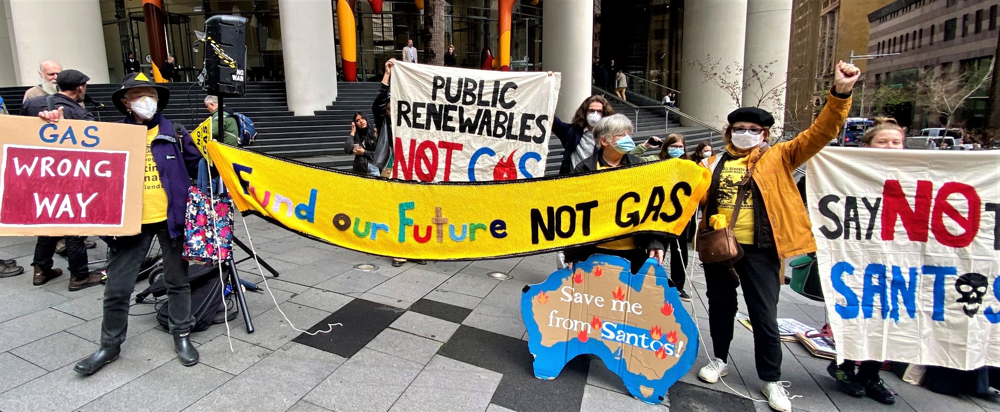 Banner at Santos' Sydney office
