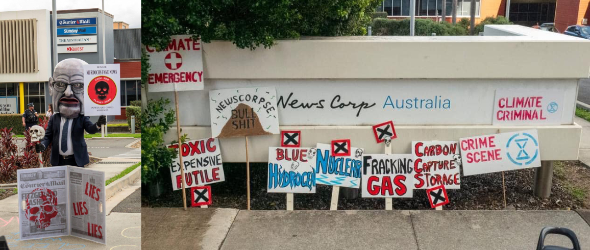 XR activists block the road outside News Corp HQ