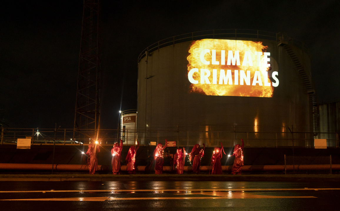 ‘Just Stop It’ new blockade at Exxon Yarraville, Vic