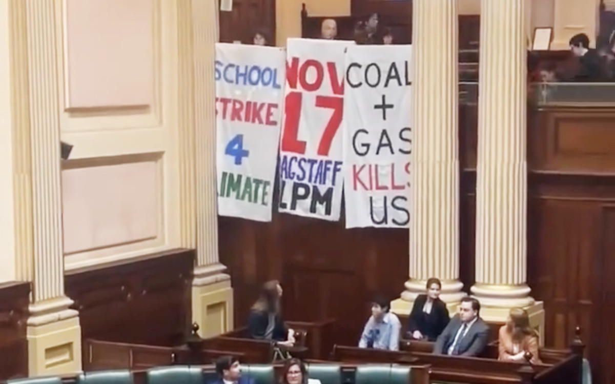 Joey, Myles and Diana disrupt Victorian Parliament Question Time