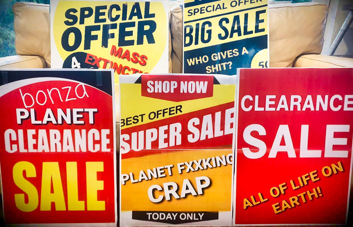 Colourful placards