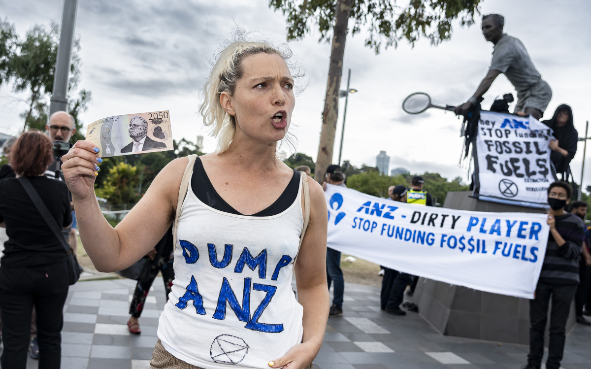 XR Vic rebel Freya adding energy to the protest