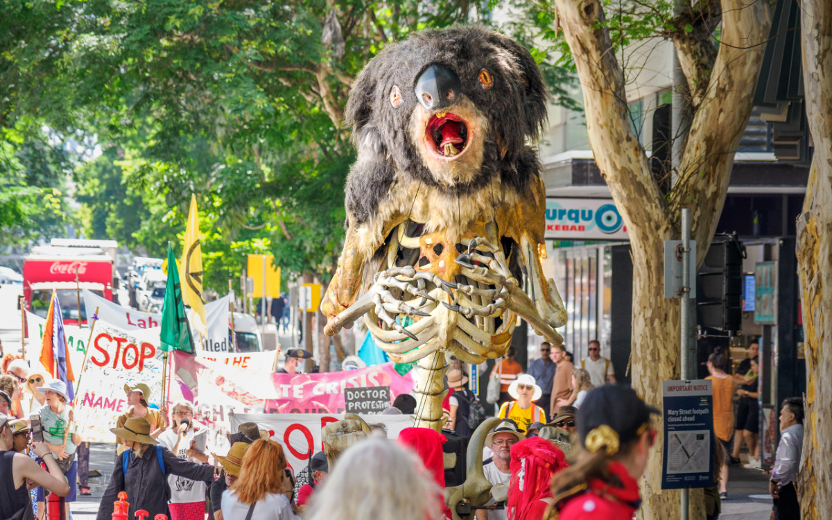 The climate march in Brisbane's CBD