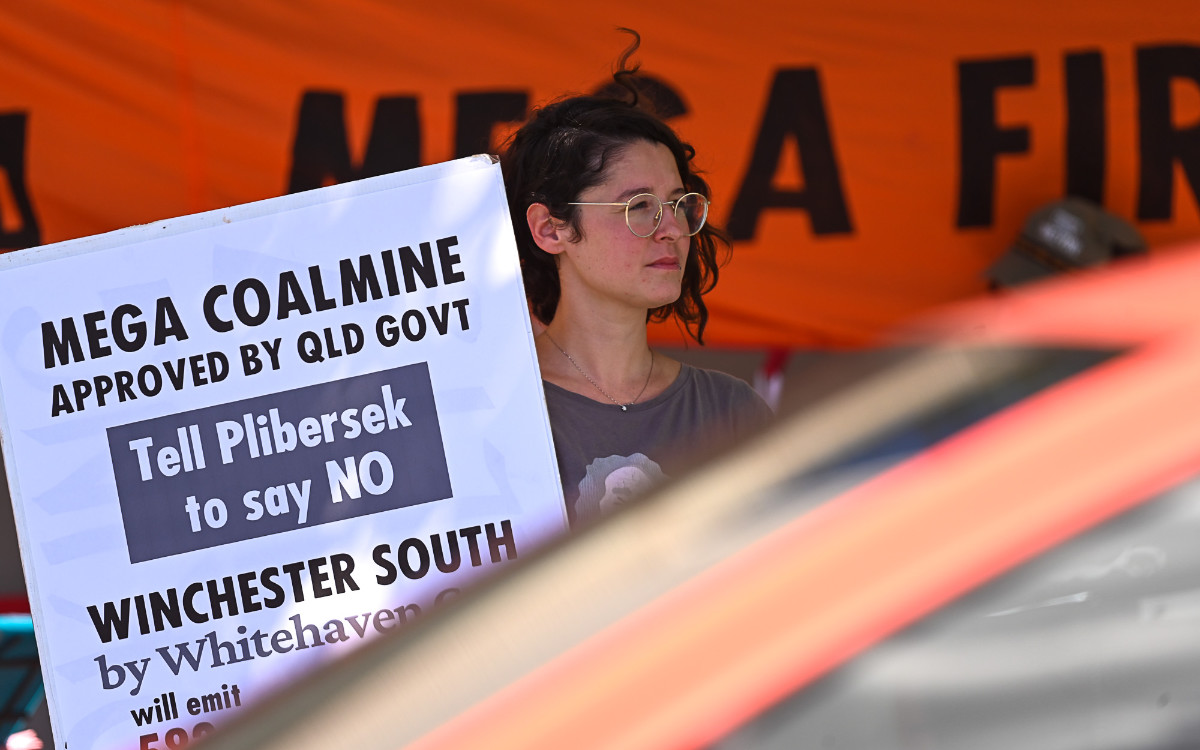 XR ACT activist at Gallagher's Office