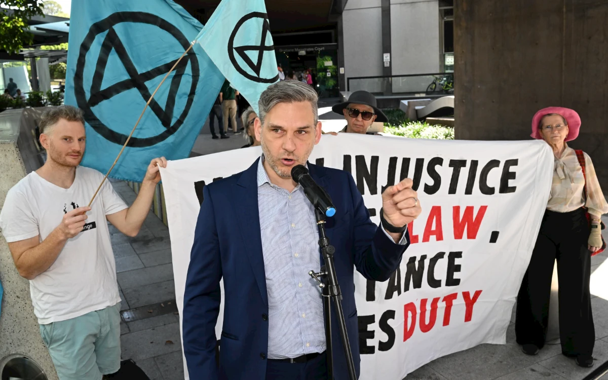Greens MP Michael Berkman with XR Qld rebels
