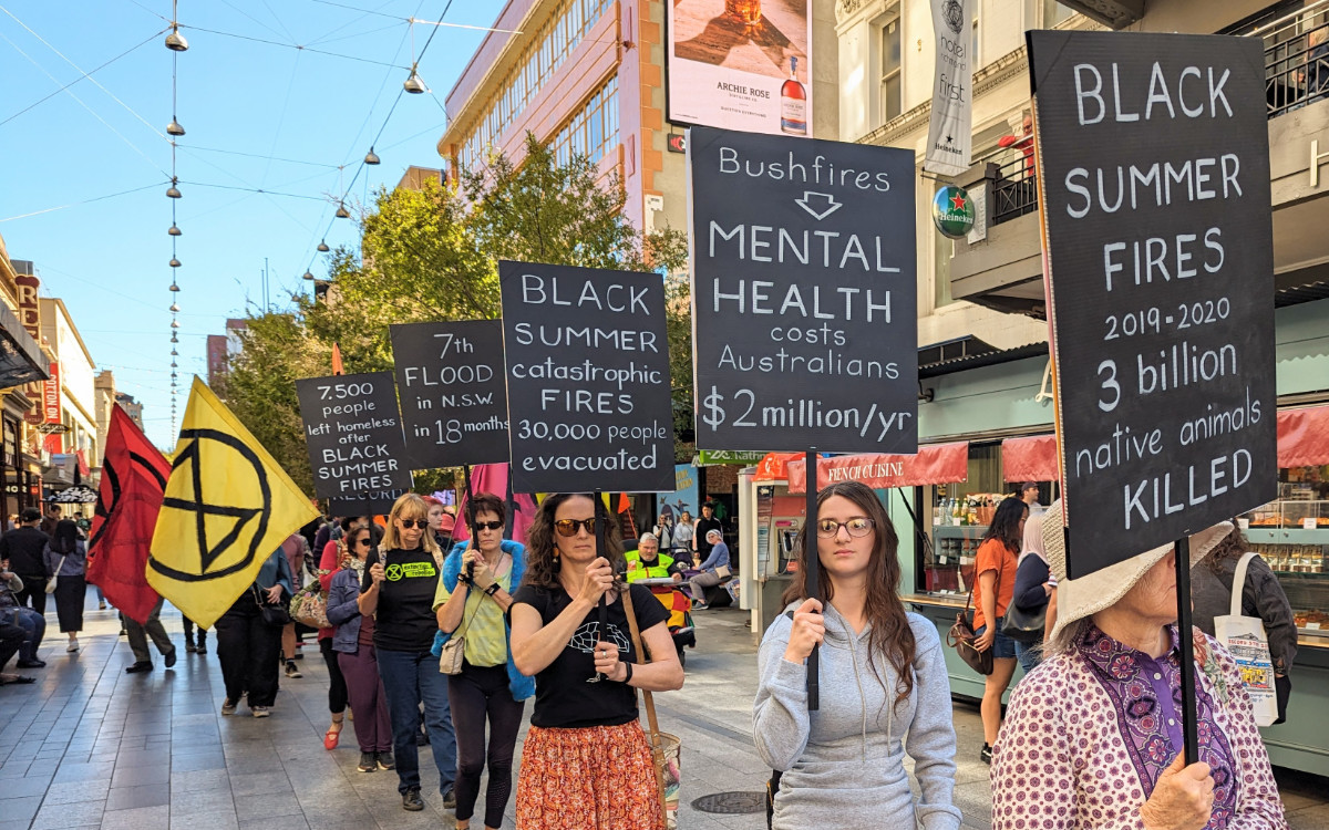 slow march with placards