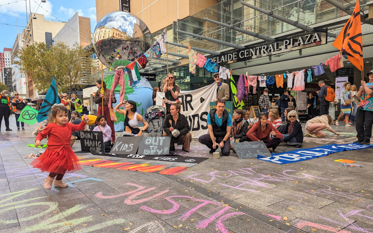 Protesters in Adelaide's Rundle Mall