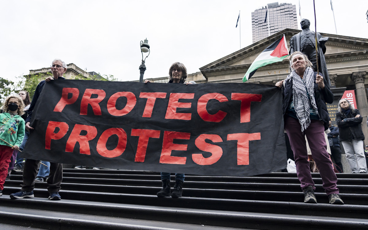 Protect protest banner